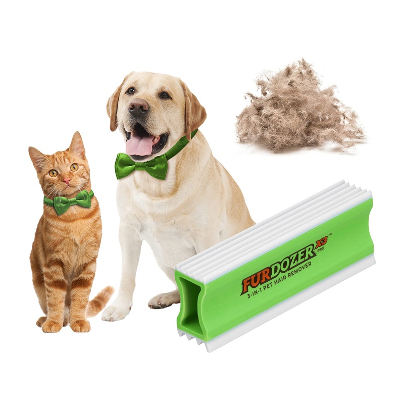 FurDozer X3 PRO Pet Hair Remover & Auto Detailing Tool – Cat & Dog Hair Remover for Carpets, Car Interiors, Couches, Bedding, & Pet Furniture – Reusable Pet Hair Removal Tool for Dog Fur & Lint, 5″ X3 PRO – 5″ Long