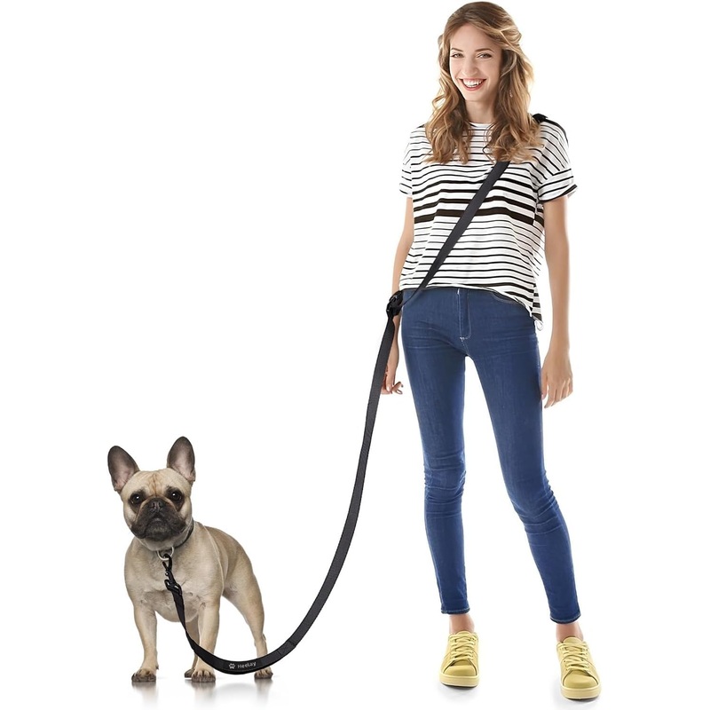 Hands Free Dog Leash, 8.2ft Multifunctional Crossbody Rope with Explosion-Proof Handle and Adjustable Training Hands Free Leash for Small, Medium & Large Dogs Walking, Jogging and Running Full Black 8.2ft