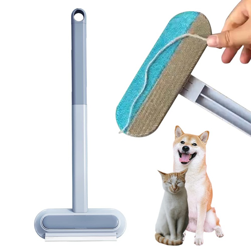 Pet Hair Remover, 4 in1 Cat and Dog Hair Remover for Couch with Extra long Handle, 17-Inch, Cat Lint Squeegee for Furniture, carpet, Clothes, Bedding, Tile, Hardwood Floor, Car, Window