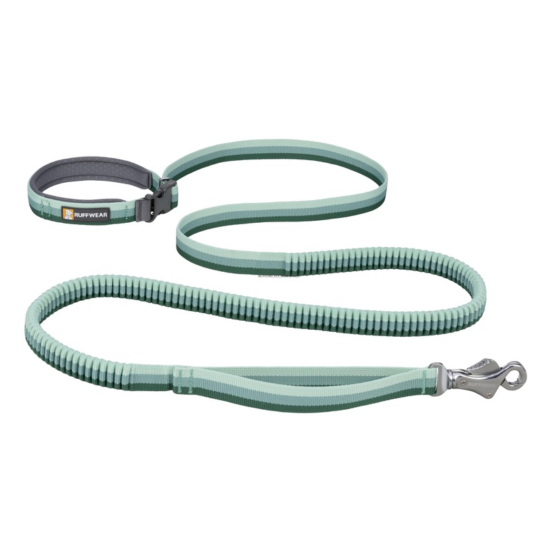 Ruffwear, Roamer Bungee Dog Leash for Running, Biking or Hiking, Can be Used Hand-Held or Hands-Free, River Rock Green, 7.3′-11′ 7.3′-11′