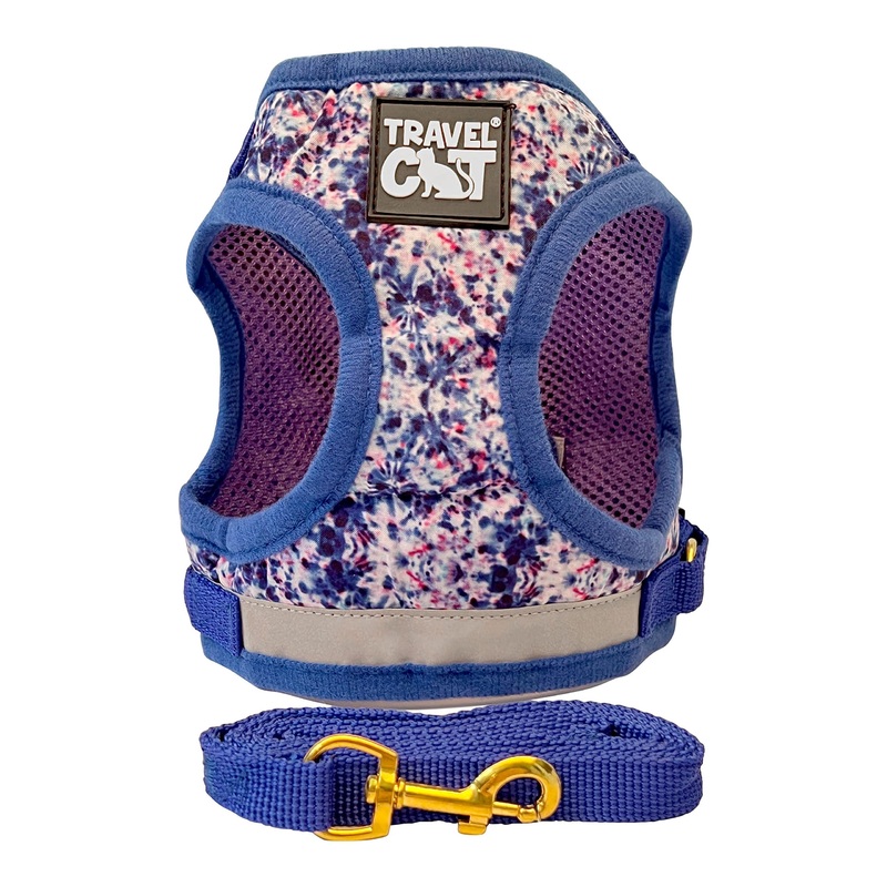 Travel Cat & Stray Cat Harness and Leash Set – Adjustable Fit Mesh Cat Harness and Reflective Strap – Comfort Escape Proof Harness for Cats, Kitten for Outdoor Walking, Hiking (Small, Groovy) Small Groovy Cat