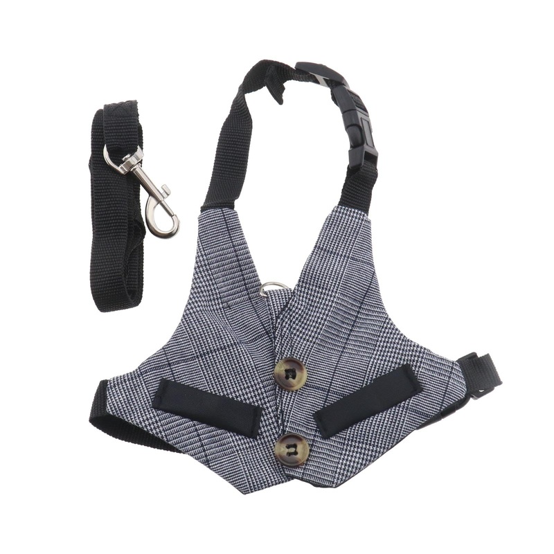 1 Set Rabbit Vest Harness Set Adjustable Harness Formal Wear Style for Bunny Rabbit Kitten Small Animal with Neck Circumference 18-23cm Chest Circumference 25-28cm (S) S 25-28cm
