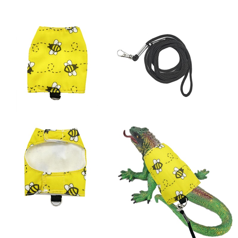 Bearded Dragon Harness and Leash Set with Adjustable, Bearded Dragon Lizard Leash Harness, Lizard Clothes with Leash for Real Lizard, Lizard Reptile Training Vest Leash for Walking Outdoor