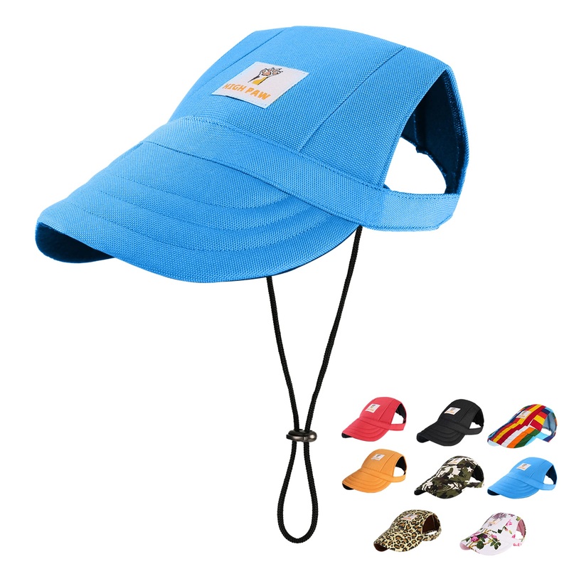 Dog Hat Dog Sun Hat Dog Baseball Cap Dog Trucker Hat Dog Hats for Small Medium Large with Ear Holes Adjustable Drawstring Breathable Waterproof Design UV Protection Outdoor All Season, Blue