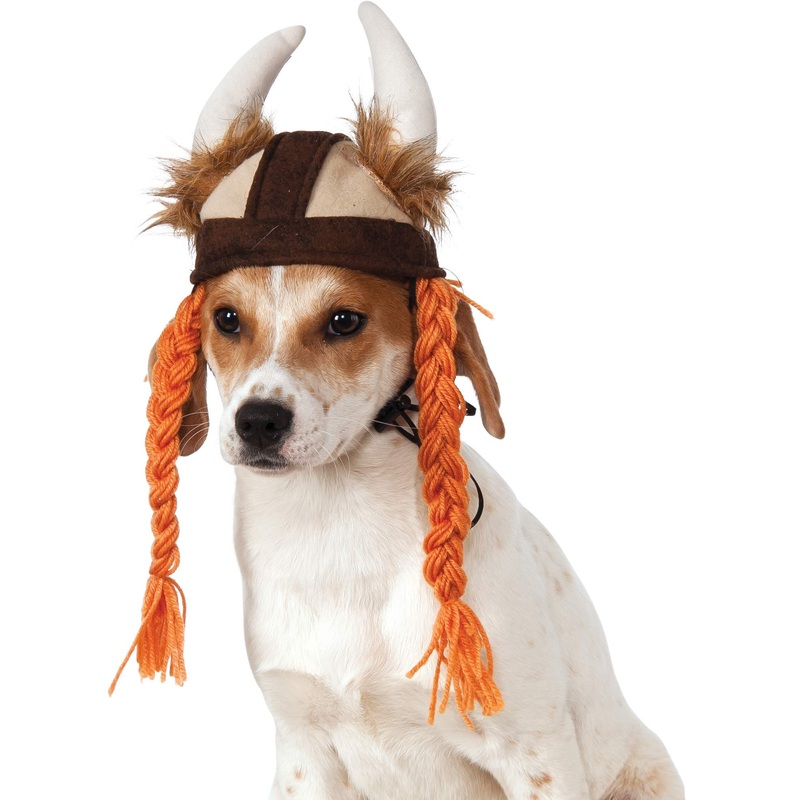 Rubie’s Viking Hat with Braids for Pets, Medium/Large, Multicolor Medium-Large