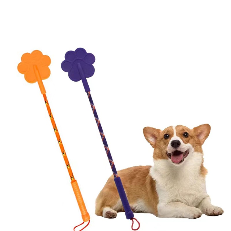 2 Pcs Dog Training Stick, Durable Silicone Dog Training Whip with Non-Slip Grip, Outdoor and Indoor Training Dog Tools, Puppy Training Whip Exercise Accessory (orange+purple) orange+purple