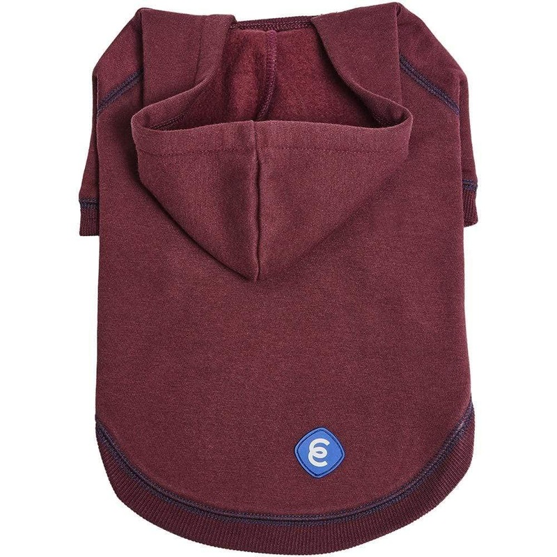 Blueberry Pet Essentials Soft & Comfy Better Basic Cotton Blend Dog Hoodie Sweatshirt in Burgundy Red, Back Length 10″, Pack of 1 Jacket for Dogs 10 inch (Pack of 1) Dog Hoodie – Burgundy Red