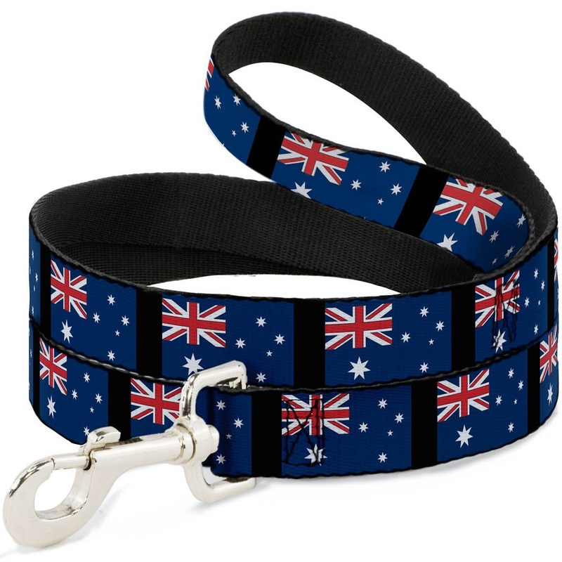 Buckle-Down Pet Leash – Australia Flags – 6 Feet Long – 1″ Wide