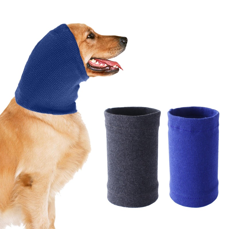 Dog Hood for Dogs & Cats, Dog Ear Muffs for Noise Protection and Bathing Warm, Dog Snood for Dog Neck and Ears, Claming Pet,(Medium, Blue) Medium