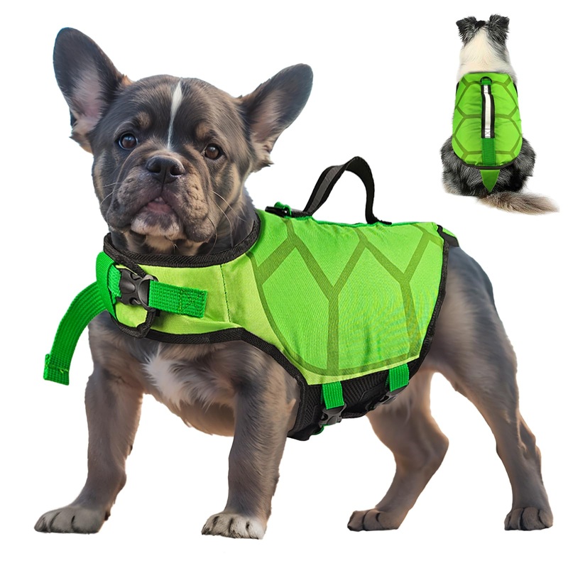 Dog Life Jacket, Lightweight Dog Life Vest for Swimming Boating, Adjustable Life Jackets for Small Medium Large Dogs, Reflective Dog Swimming Vest with Rescue Handle(Small)