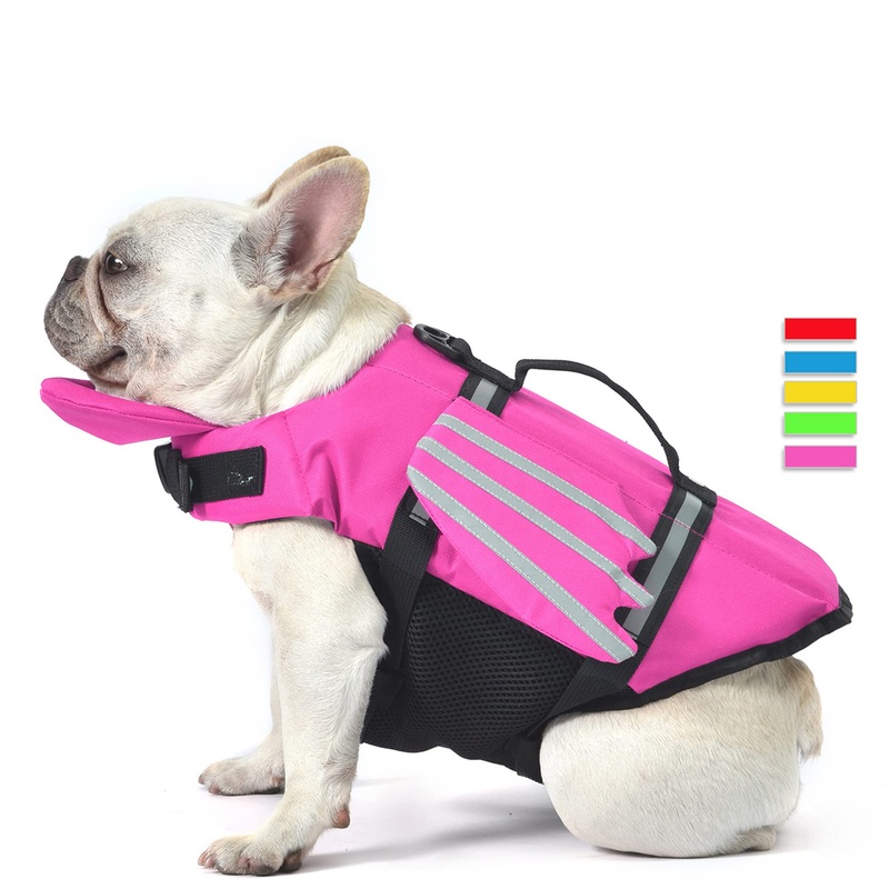 Dog Life Jacket, Wings Dog Life Vest with Chin Float Rescue Handle for Small Medium Large Dogs, Adjustable High Visibility Flotation Pet Safety Swim Vest for Swimming Boating (Pink, M) M (Chest Girth 16.1″-24.8″) Pink