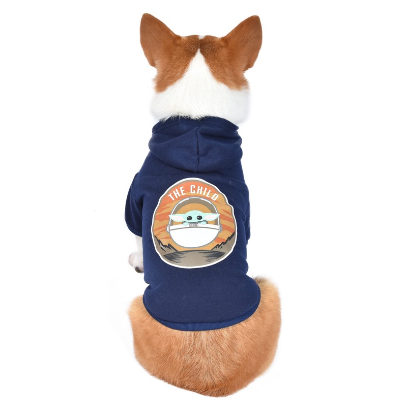 STAR WARS for Pets The MANDALORIAN Hoodie for Dogs, The CHILD Design with Leash Attachment Hole, Extra Small | STAR WARS Apparel for Dogs | Cozy Hooded GROGU Sweatshirt for Dogs Navy The Child X-Small