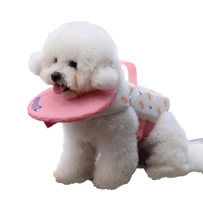 WINIZ Dog Life Jacket – Pet Safety Vest with Removable Front Float & Rescue Handle – Adjustable High Buoyancy Aid Pet Supplies for Boating, Surfing, Swimming (PINK, Extra Small)