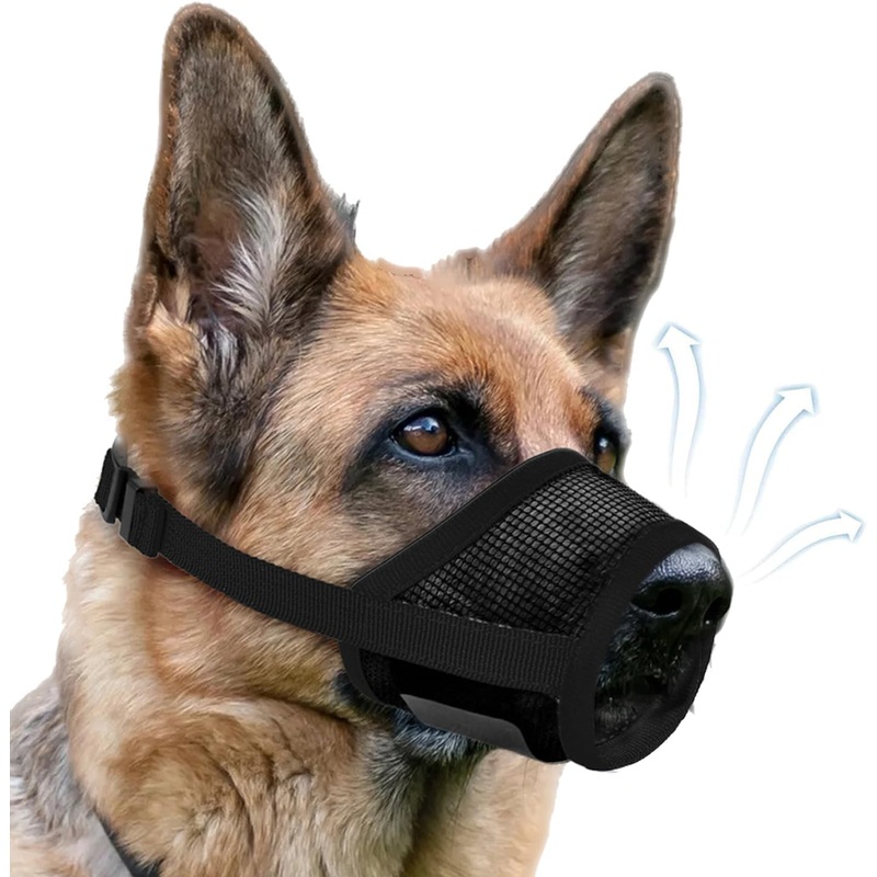 Air Mesh Dog Muzzle (Black,L)