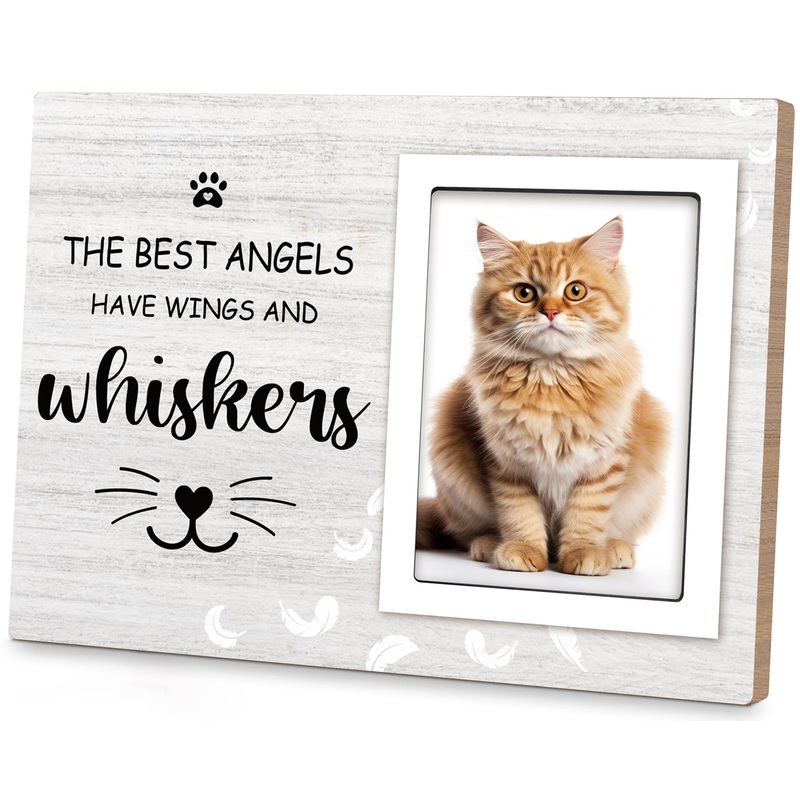 Cat Memorial Gifts for Loss of Cat, Cat Memorial Picture Frame, Cat Loss Sympathy Gift for Women, Family, Pet Memorial Gifts Cat, Loss of Cat Memroai Frame for 4×6 Photo
