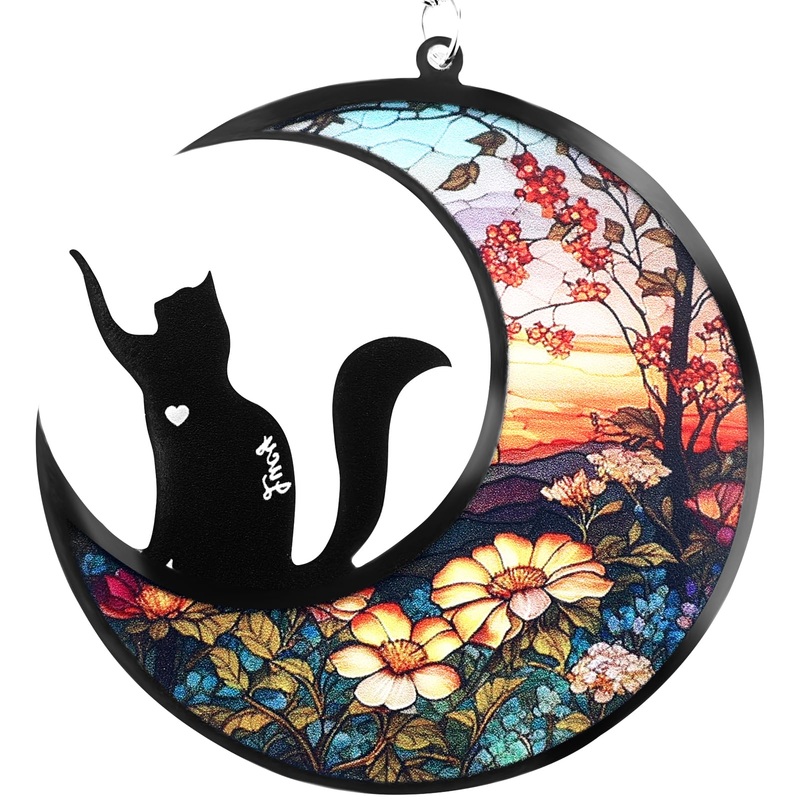 Cat Memorial Suncatcher Cat Memorial Gifts for Loss of Cat Pet Sympathy Gifts for Cat Lovers Personalized Cat Ornaments for Windows in Loving Memory of Cat Passing Away Cat Remembrance Gifts