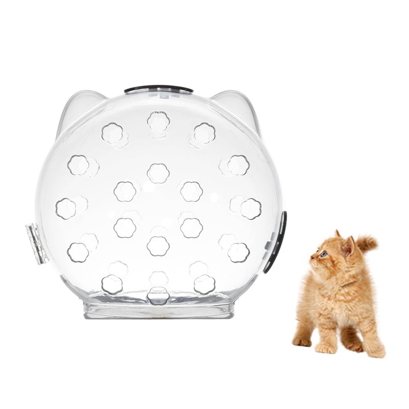 Cat Muzzle Breathable Cat Hood Adjustable Kitten Astronaut Transparent Helmet Prevent from Cats Biting Chewing Grooming Cat Bubbles Mask for Aggressive Cat (S) S
