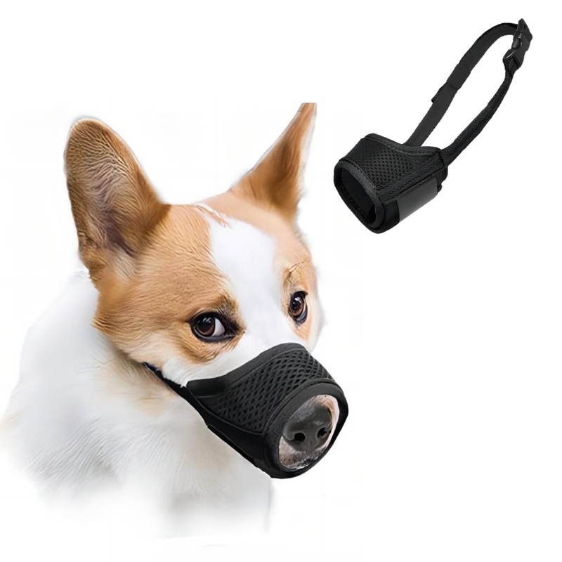 Dog Muzzle, Soft Mesh Muzzle for Small, Medium and Large Dogs with Adjustable Straps, Breathable (M)
