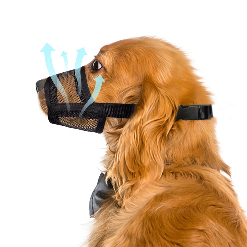 Flintstone Dog Muzzle for Large Dogs  Soft Air Mesh Muzzle for Large Sized Dog | Breathable Dog Mouth Guard| Large Dog Muzzle to Prevent Biting Chewing Grooming | No Bark Muzzle Large 9-12.5 Large (Snout 9″ – 12.5″)