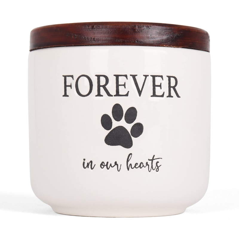 Milltown Merchants Ceramic Pet Urn – Paw Print Dog Urns for Ashes – Pet Urns for Cats & Dogs – Dog Ashes Keepsake – Pet Cremation Box – Urn for Dog Ashes (20 lb) 20 lb