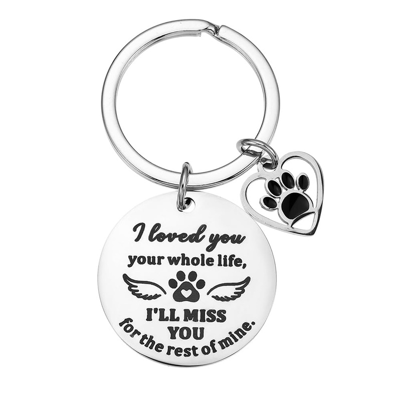 Pet Memorial Present Keychains Dog And Cat Remembrance Bereavement Present Keychain, Loss Of Dog Sympathy Present For Pet Lover Owner