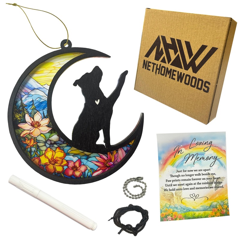 Pitbull Dog Memorial Suncatcher, Personalized Pitbull Memorial with Name Date, Rainbow Bridge Dog Sympathy Card, Dog Passing Away Gift, Loss of Dog Sympathy Gift, Bereavement Gift