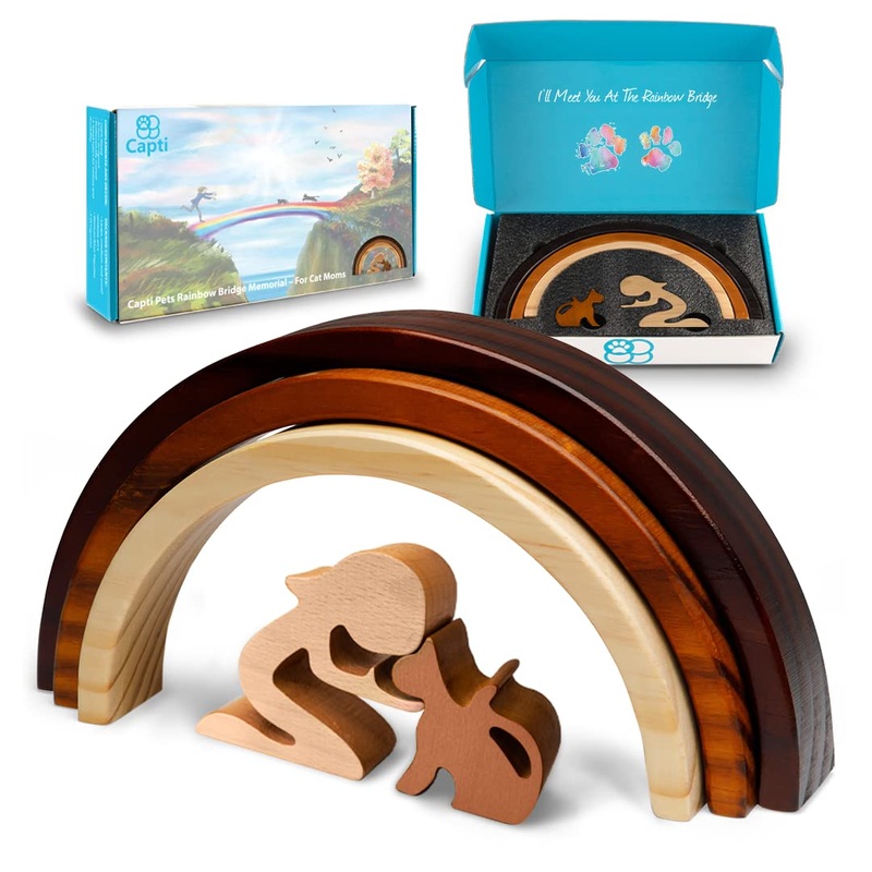 Rainbow Bridge Cat Memorial Gifts – I’ll Meet You at The Rainbow Bridge – Pet Loss Gifts, Bereavement, Sympathy Keepsake Cat Mom Gifts for Loss of Pet Cat and Woman
