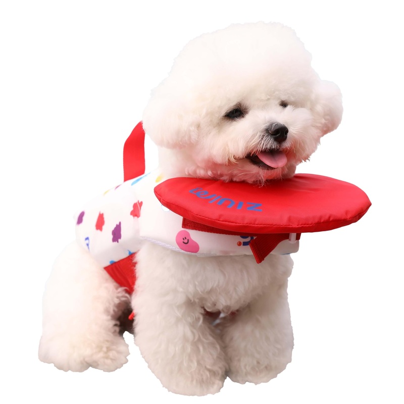 WINIZ Dog Life Jacket – Pet Safety Vest with Removable Front Float & Rescue Handle – Adjustable High Buoyancy Aid Pet Supplies for Boating, Surfing, Swimming (RED, Extra Small)