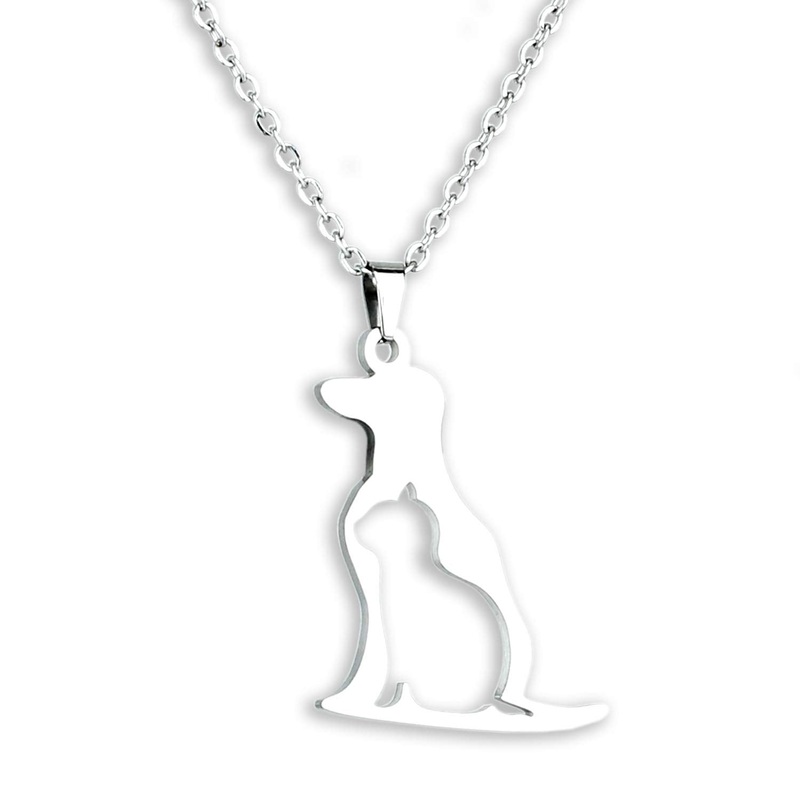 Cat and Dog Lovers Gifts Dog Lovers Necklace Pet Lovers Gifts for Women Cat and Dog Necklace