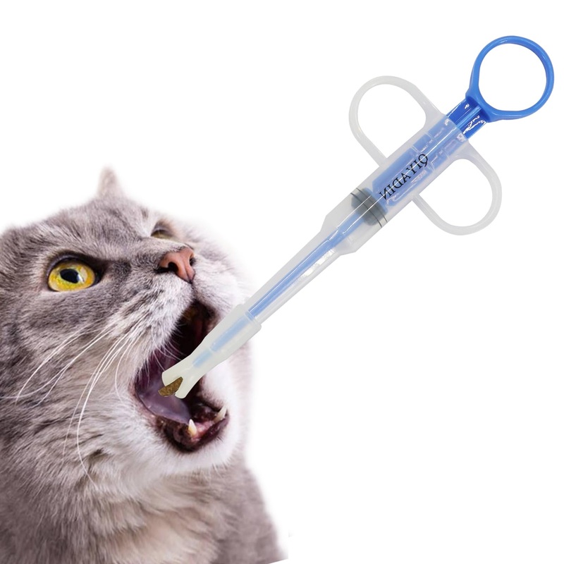 Cat Pill Shooter Pet Piller Gun Dog Pill Shooter Cat Tablet Soft Tip Syringe Pet Medical Feeding Dispenser Tool for Small Animal (Blue)