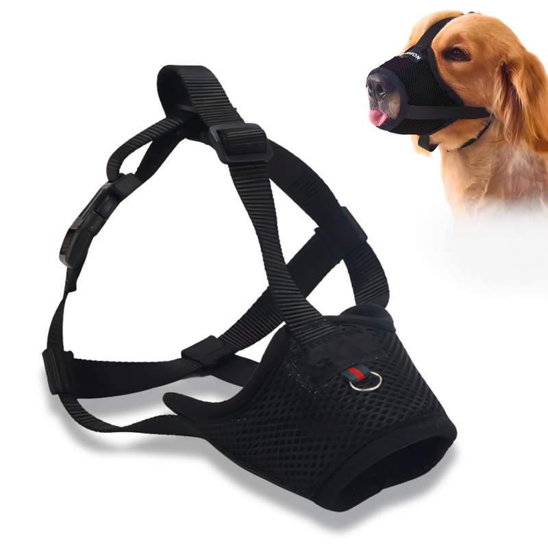 Dog Muzzle for Large Dogs, Mesh Breathable Muzzle for Medium Sized Dog Anti Biting Chewing Grooming,4 Sizes Dog Mouth Guard with Adjustable Strap, Allow Panting Drinking Suitable for All Dogs (XL) XL