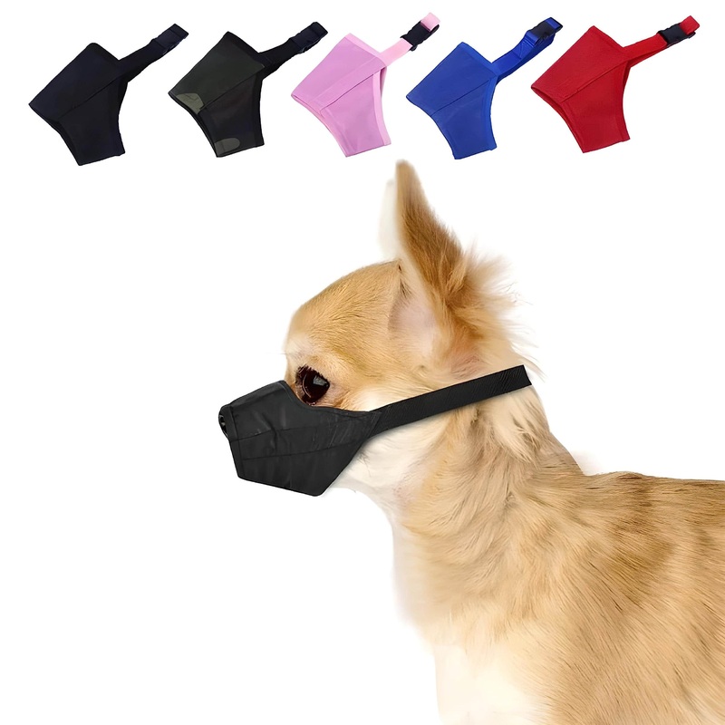 Dog Muzzles for Small Dogs, Soft Dog Muzzle Puppy Muzzle for Grooming, Dog Mussel Stop Biting Barking and Chewing 5 Colors 5 Sizes (Black, Small) Black