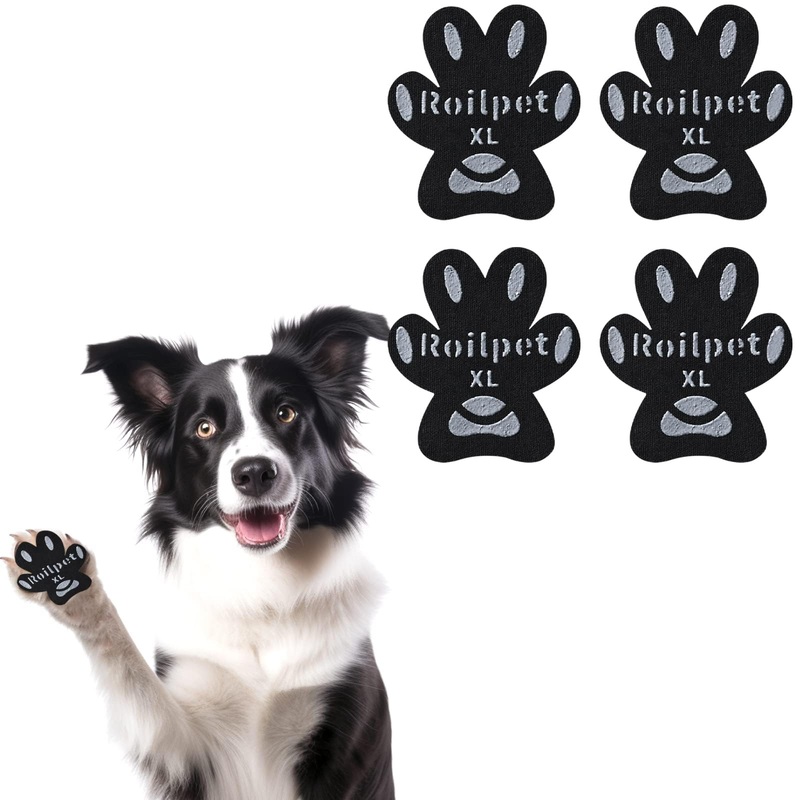Dog Paw Protector Anti-Slip Pads, Toe Grips for Dogs from Slipping On Hardwood Floors, Stronger Self-Adhesive Paw Pad Provide Traction for Senior, Injured Dogs, (12 Sets – 48 Pads, XL) Black XL (2.32″x2″ 41-60 lbs)