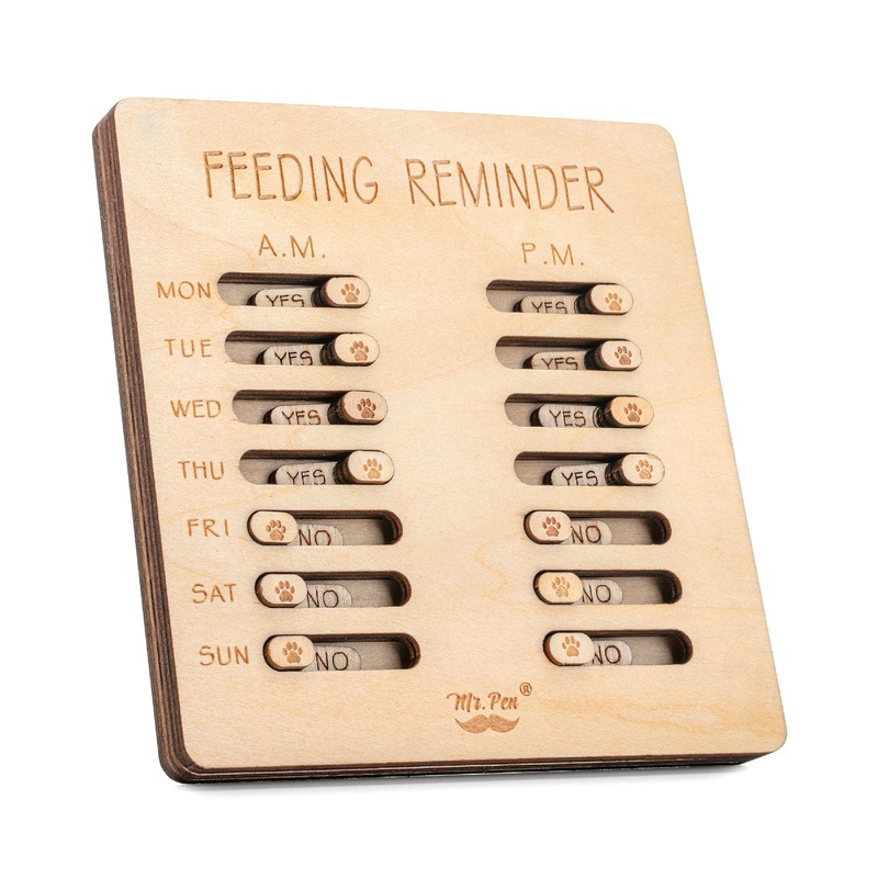 Mr. Pen- Dog Feeding Reminder, Wooden, AM/PM Daily Indication Chart, Pet Feeding Reminder, Dog Feeding Chart, Cat Feeding Chart, Pet Feeding Tracker, Feeding Chart Dog, Dog Feed Tracker