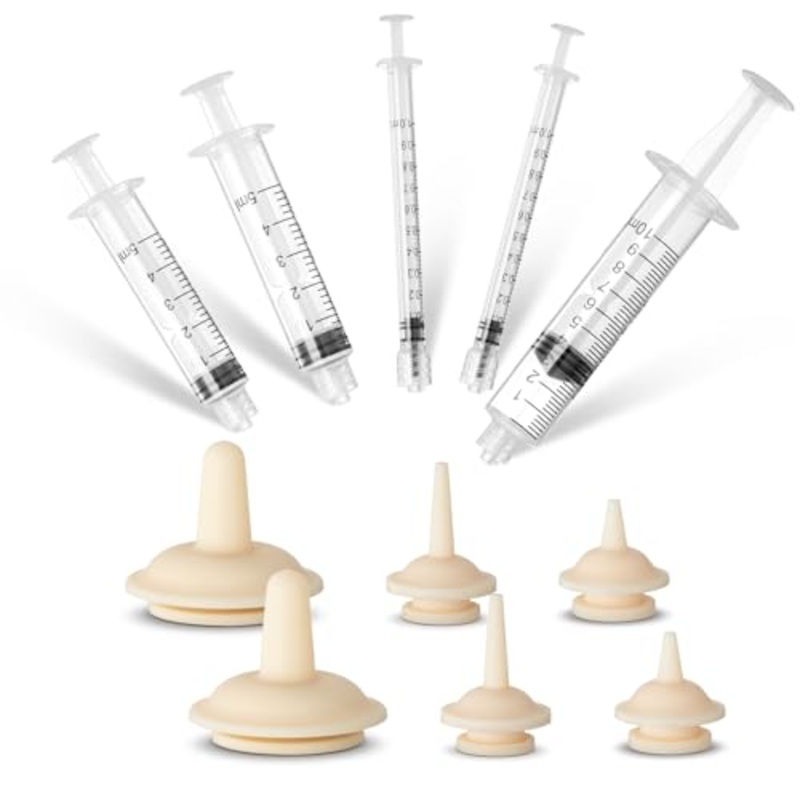 Nipple for Kittens Nipple for Puppies Nipples for Squirrels Newborn Kittens Puppies Small Animals Nipples with 1-10ml Syringes(2Large+2Medium+2Small)