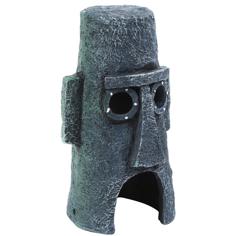 Penn-Plax Spongebob Squarepants Squidwards Easter Island Home – Officially Licensed Aquarium Ornament – Medium (SBR11)