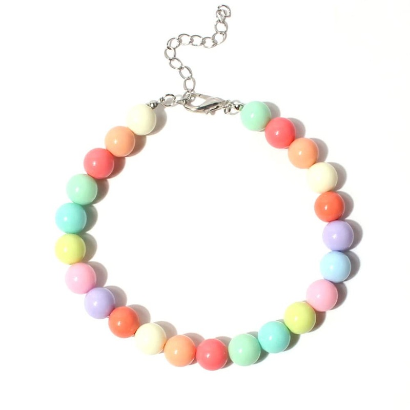Pet Jewelry Candy Color Dog Pearl Collar Cute Teddy Necklace Jewelryc Chihuahua York Girl Clothing Dress Accessories(10+2.5 in)