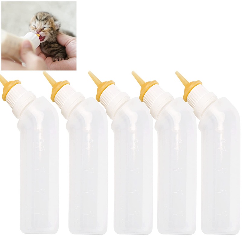 Pet Nursing Bottle, Feeding Bottle Kits, Replacement Original Nipple Feeding Bottle for Newborn Kittens, Puppies, Small Animals