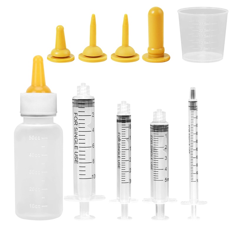 Pet Nursing Bottle,Puppy Bottles for Nursing,Kitten Nursing Bottle,Mini Pet Feeding Bottle and Syringes with Nipples for Newborn Rabbits, Small Animals, Squirrel,Small Breed Puppies