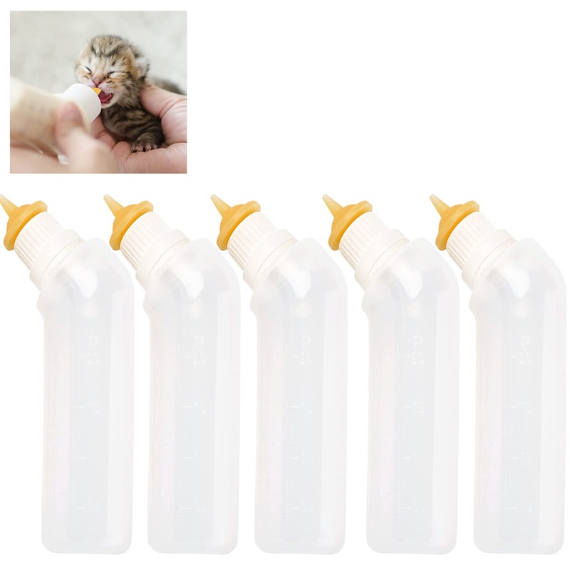 Pet Nursing Bottle, Replacement Mini Nipple Feeding Bottle for Newborn Kittens, Puppies, Small Animals