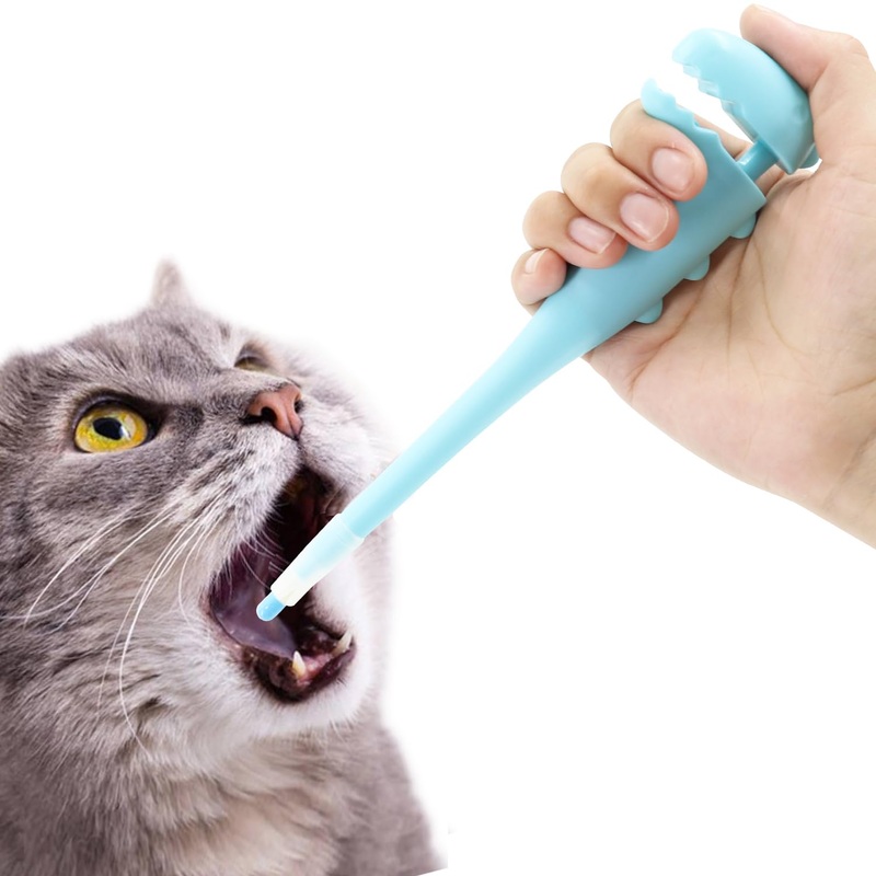 Pet Pill Shooter for Cat, Dog Pill Shooter Cat Pill Gun, Cat Tablet Soft Tip Syringe Pet Medical Feeding Dispenser Tool for Small Animals (Blue) Blue