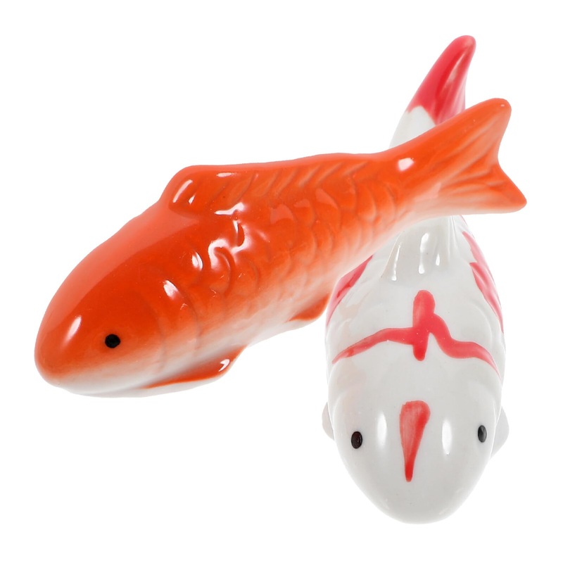 Toddmomy Ceramic Floating Fish – 2pcs Aquarium Goldfish Koi Fish – Floatable Fish Figurines – Realistic Fish Tank Fish- Tea Pet Decor – for Fairy Garden – Pond – Underwater