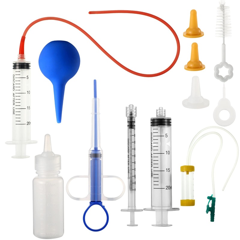 Zubebe 15 Pcs Puppy Whelping Supplies Puppy Feeding Tube Kit includes Pet Feeding Bottle Nipples Dog Kitten Nursing Syringes Pill Shooter Dispenser 10 ml 15 ml Feeding Tool for Kitten Puppy Animals