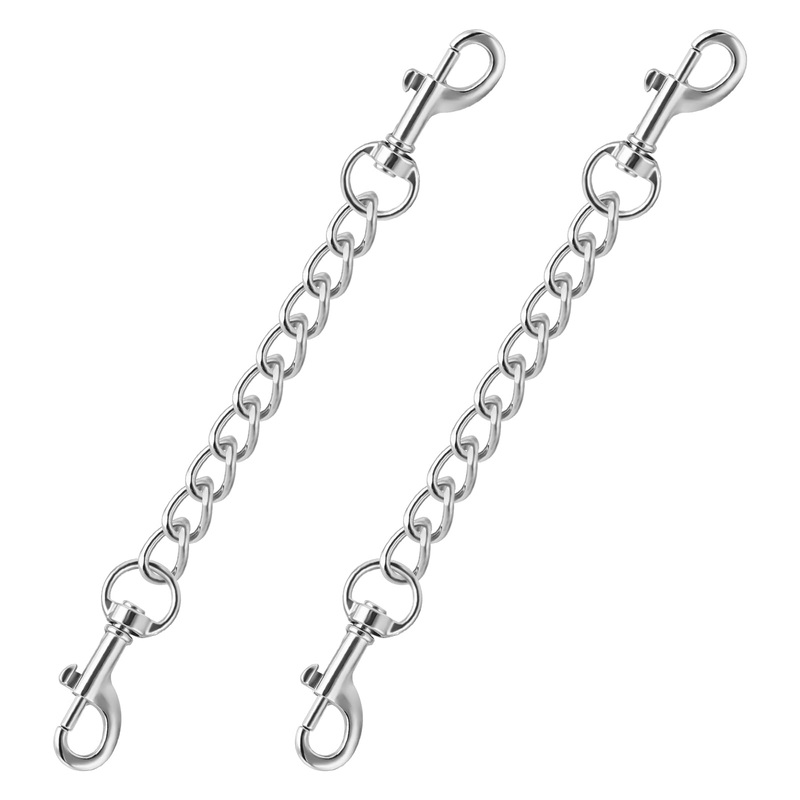 2 PCS Dog Collar Safety Clip Collar Connector Prong Collar Safety Clip Dog Harness Metal Double Ended Backup Dog Collar Clip for Dog Harness Chain Dog Necklaces Dog Strap (9.1 Inches)