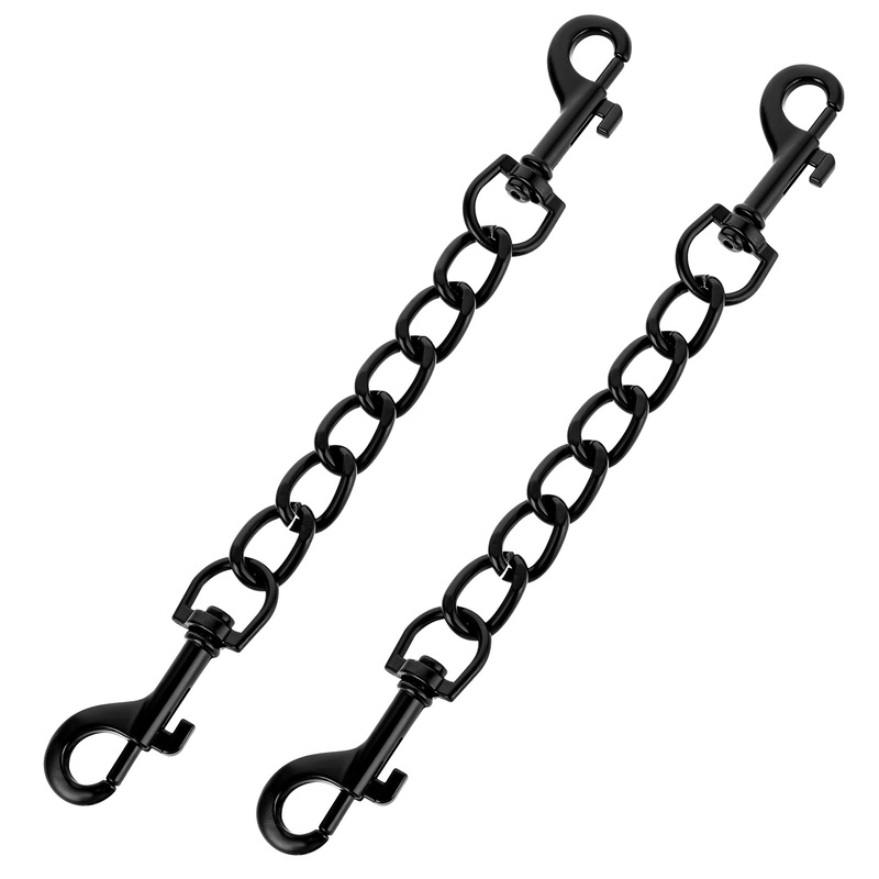 2 PCS Dog Collar Safety Clip Prong Collar Safety Clip Dog Harness Collar Connector 7.1inch Black Metal Double Ended Backup Dog Collar Clip for Dog Harness Chain Dog Necklaces Dog Strap