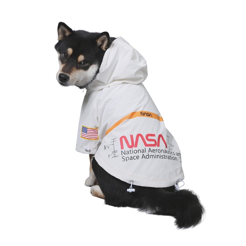 ChoChoCho NASA Dog Raincoats, Reflective Rain Jacket Water Proof, Dog NASA Costume, Dog Clothes, Pet Stylish Streetwear Outfit for Dogs Cat Puppy Small Medium Large (White, 4XL) 4XL (Chest: 28”-32” / Suggest: 45-68 lbs) NASA-White