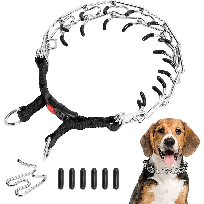 Dog Choke Training Collar Pinch Collar for Dogs with Comfort No Pull Dog Collar Rubber Tips and Quick Release Snap for Small Medium Large Dogs (XL (Neck:20”-23” Weight Around:90 lbs)) XL (Neck: 20″-23” Weight: Around 90 lbs)