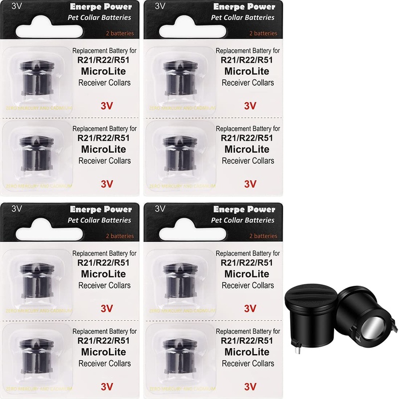Dog Fence Batteries Long-Lasting & High Capacity Compatible with Invisible R21 R22 R51 and Microlite Fence Receiver Collars 8-pack