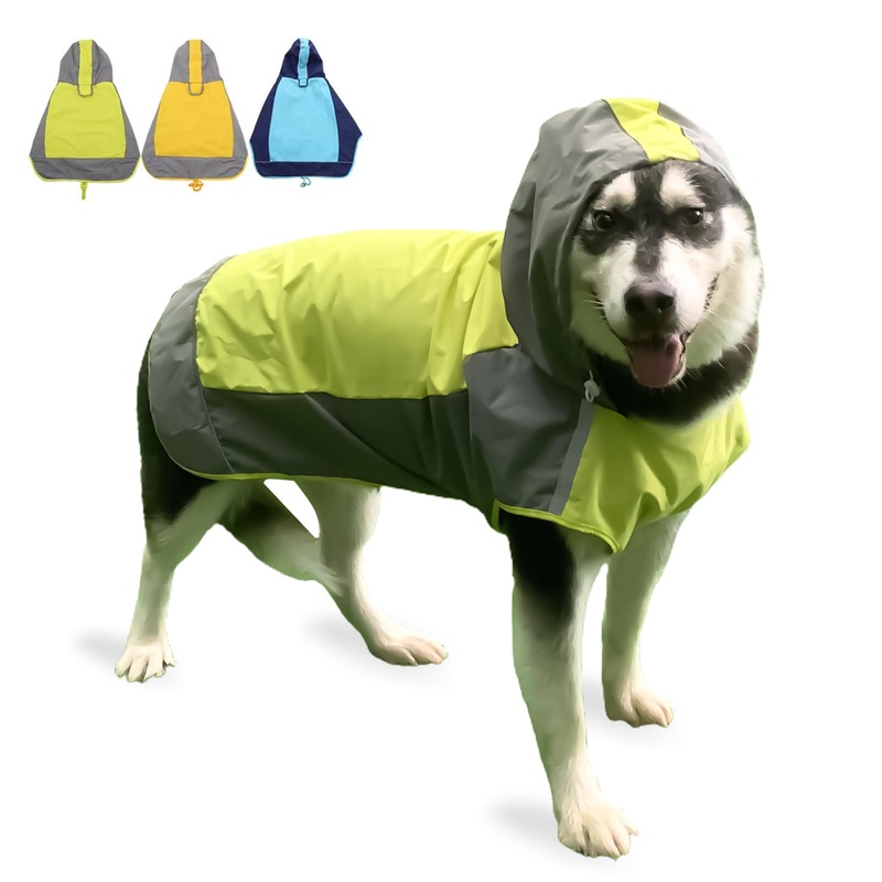 Dog Raincoat,Dog Waterproof Jacket,Reflective Dog Jacket with Hoodie,Lightweight Dog Poncho Slicker,Dog Rain Coat for Medium Large Dogs (Green, XX-Large) green