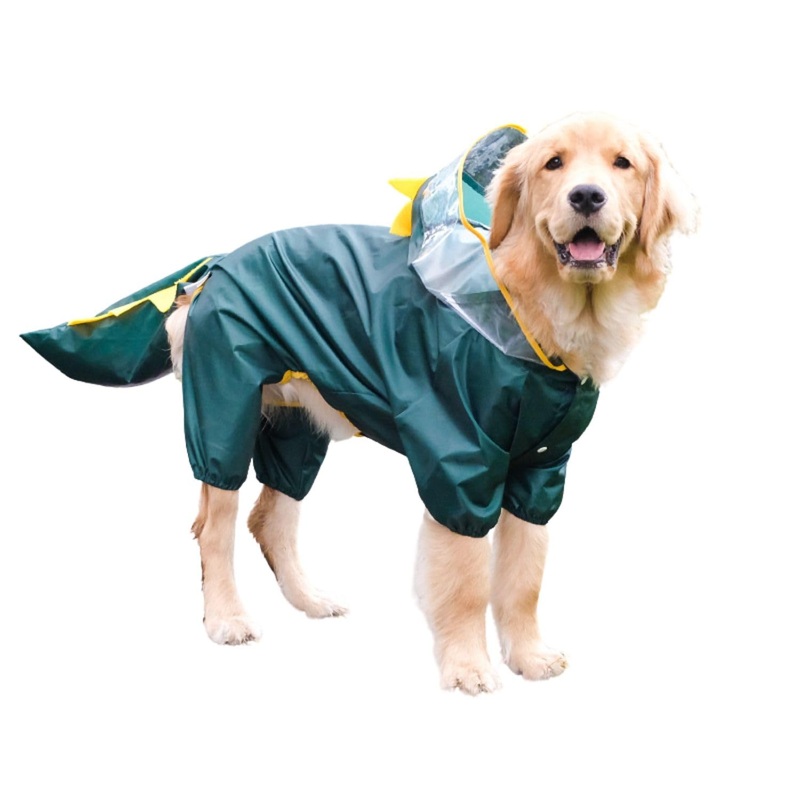 Dog Raincoat, Tail Protect Legs Cover Dinosaur Cosplay Raincoat Costume Cute Animals Pattern Raincoat Jacket for Medium Large Dogs 4XL 4XL-Back<20'' For 33-44lb dogs